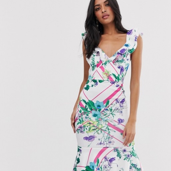 Floral Bodycon midi dress - Picture 4 of 7